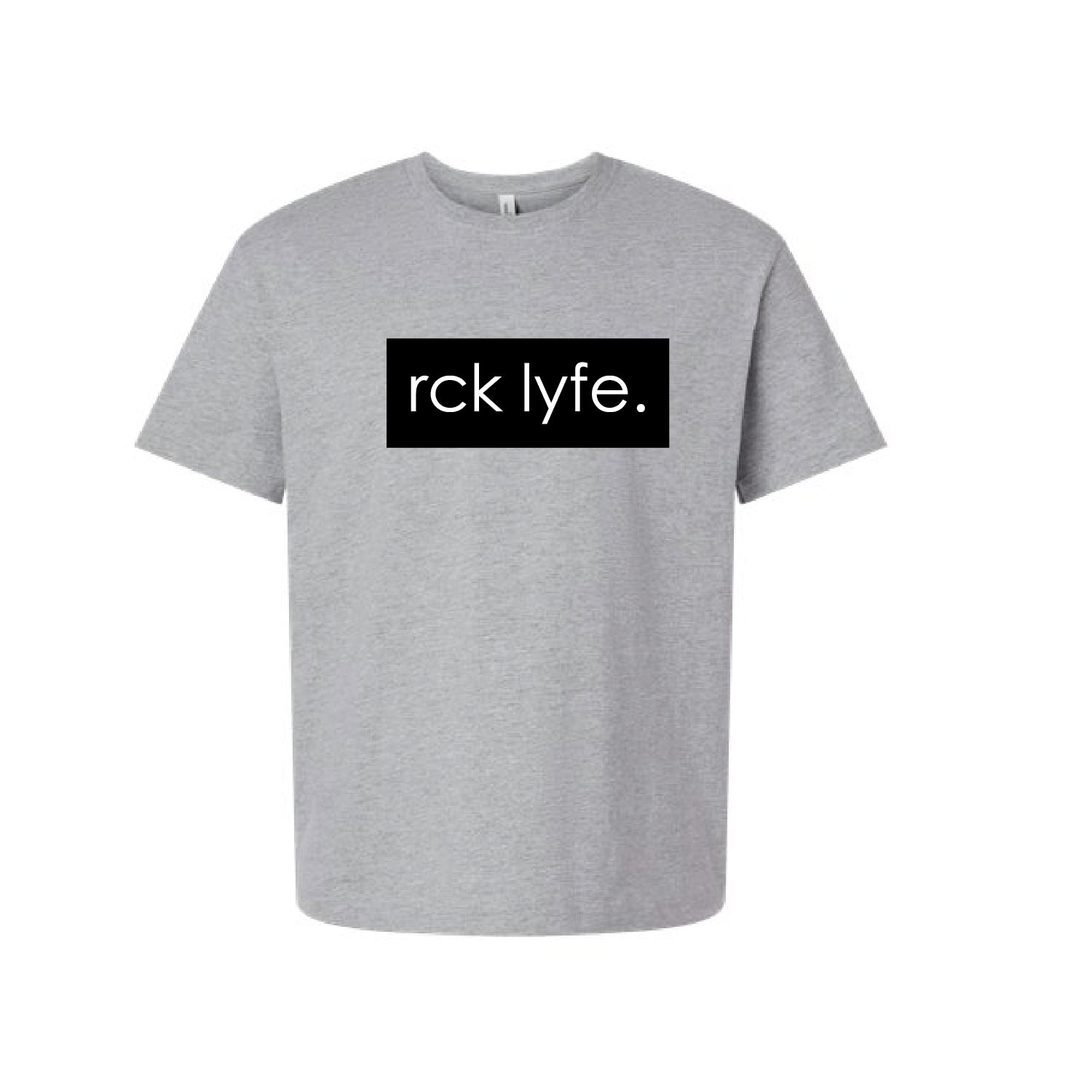 Athletic Heather RCK Lyfe men's box logo tee