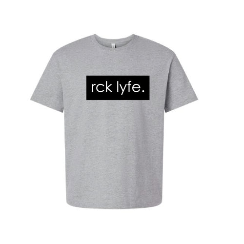 Athletic Heather RCK Lyfe men's box logo tee