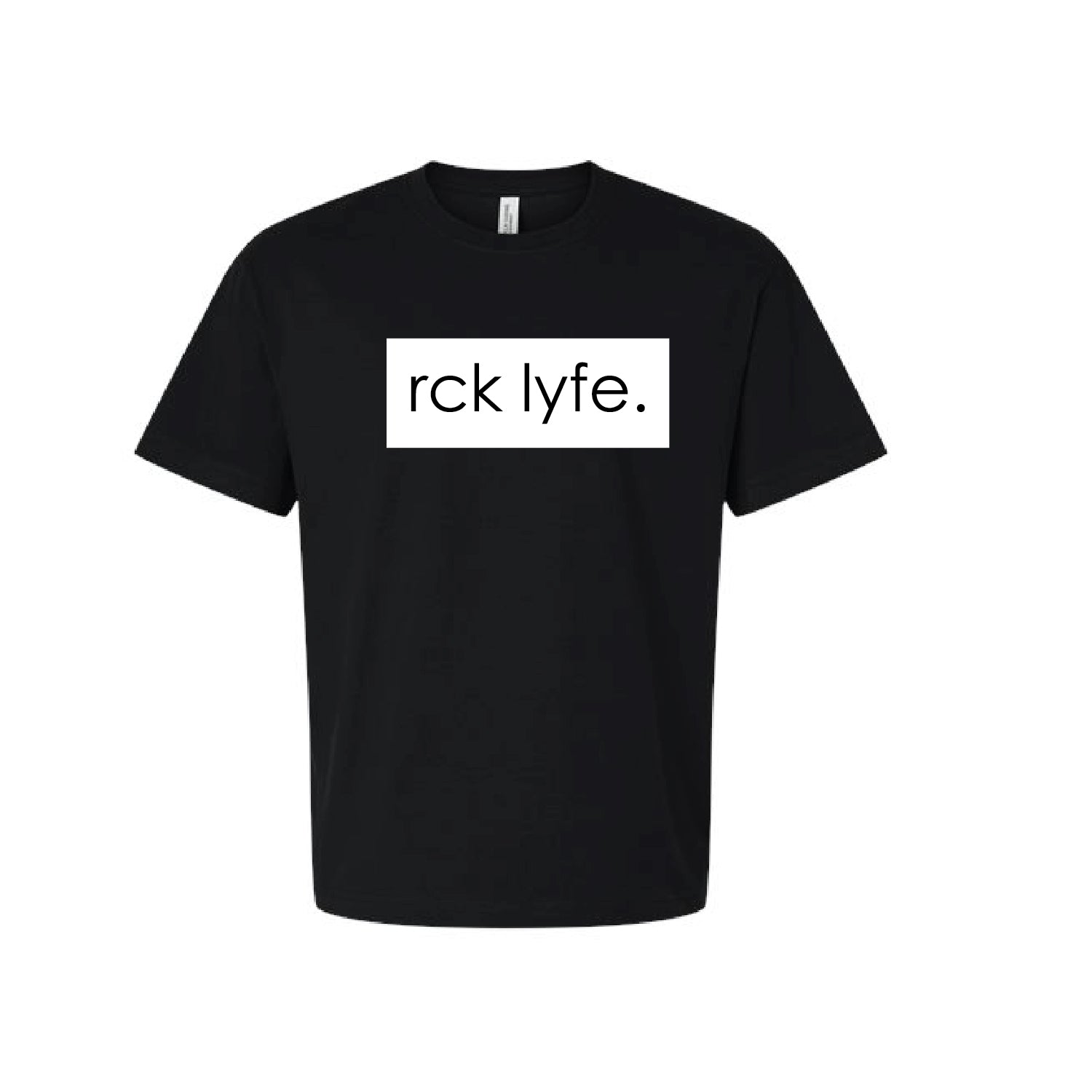 Black RCK Lyfe men's box logo tee